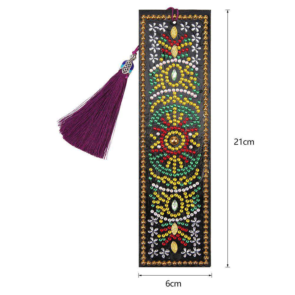 Lesezeichen Mandala Schwarz Gelb