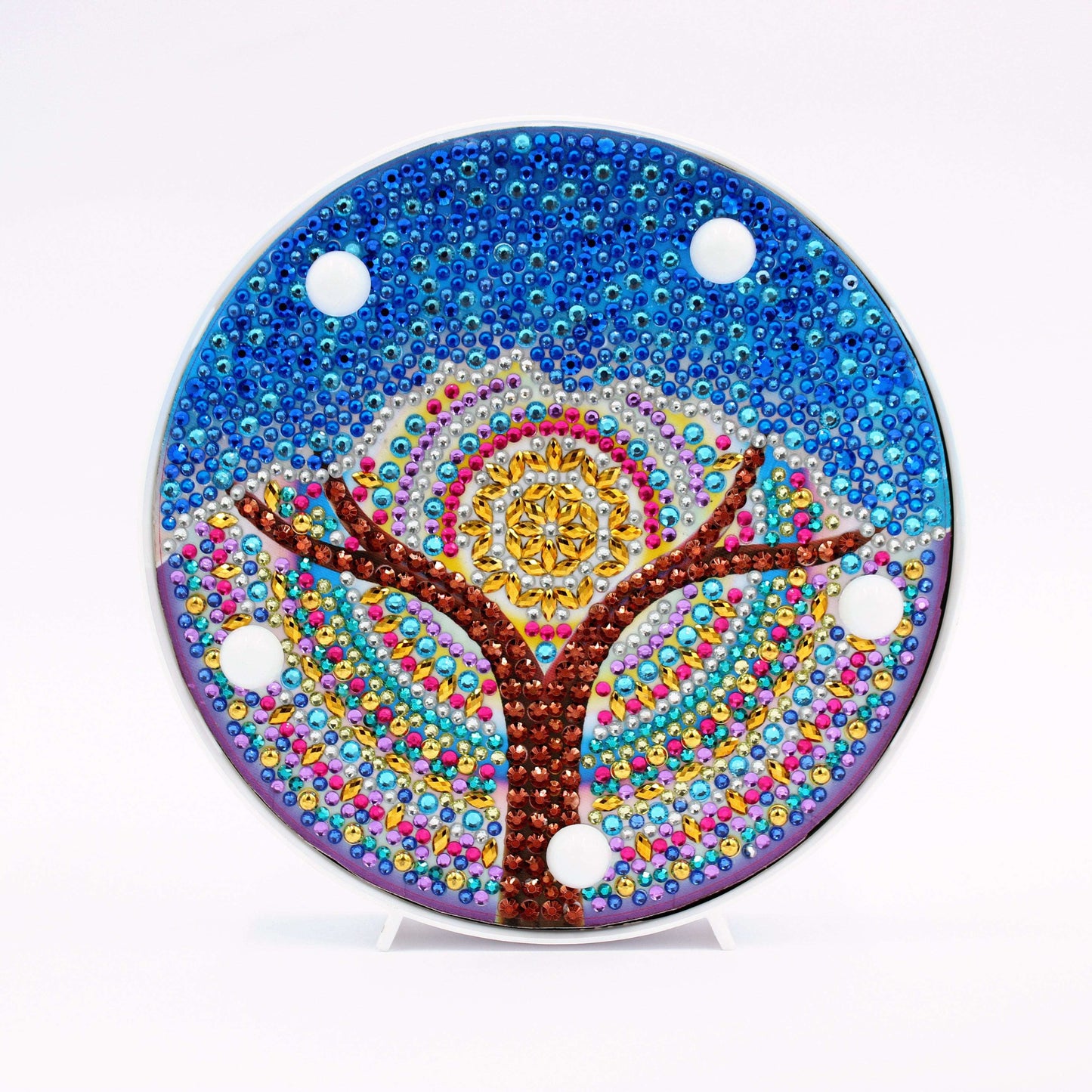 Rond Diamond Painting Lampje Mandala Winterboom