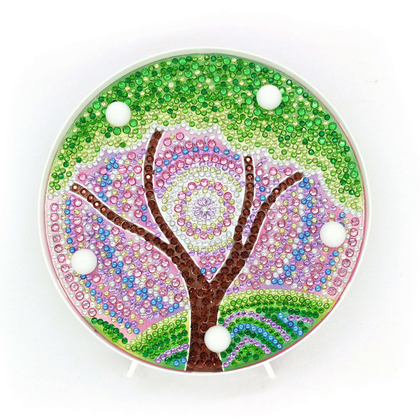 Rond Diamond Painting Lampje Mandalagroene boom