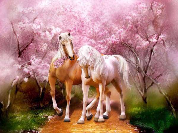 Paarden Roze Bloesem