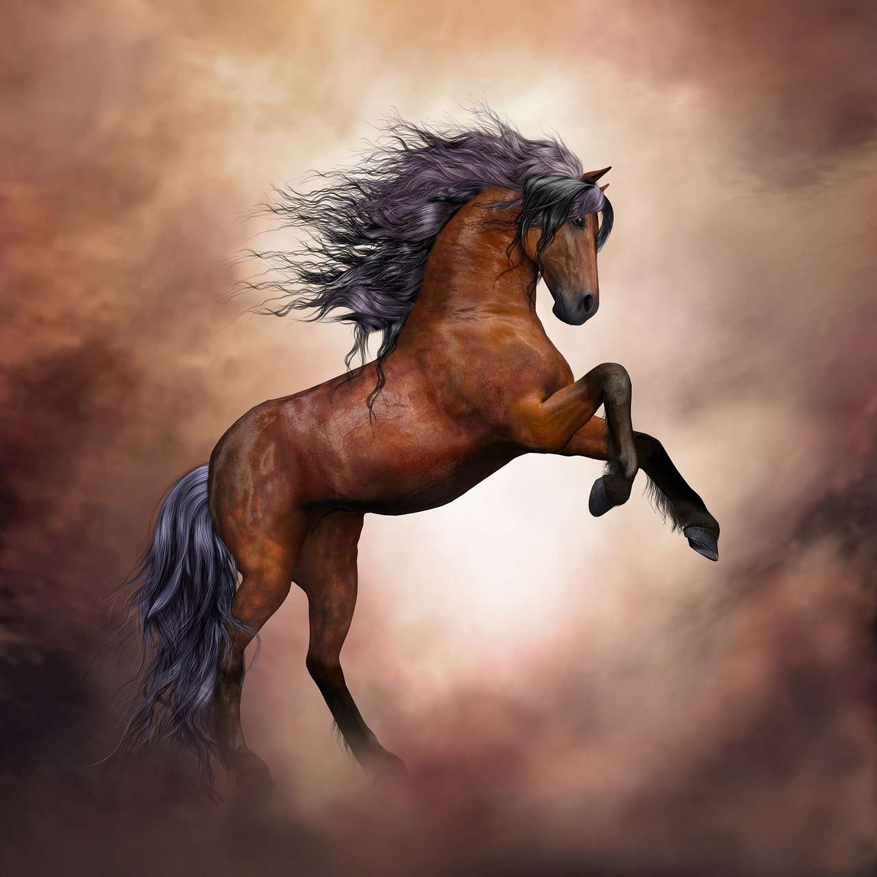Steigerend Bruin Paard