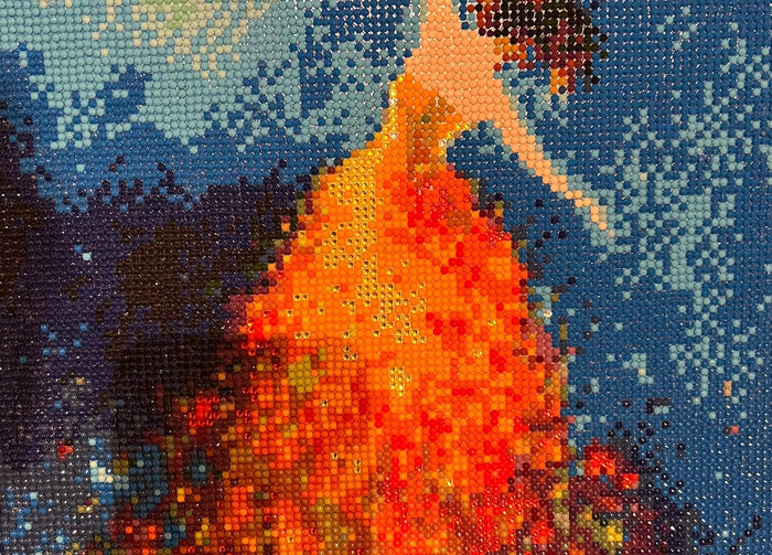 Abstrakte Kunstwerke mit Diamond Painting auf Leinwand
