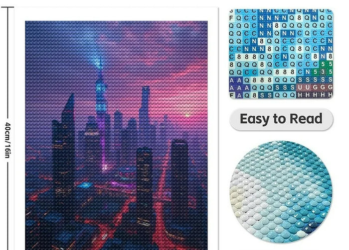 Stadtansicht in der Dämmerung - Tipps fuer dein Diamond Painting