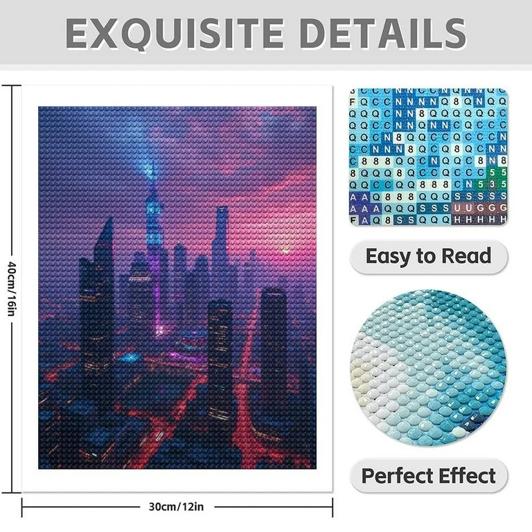 Stadtansicht in der Dämmerung - Tipps fuer dein Diamond Painting