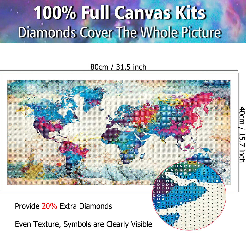 Weltkarte als Diamantgemälde - Tipps fuer dein Diamond Painting