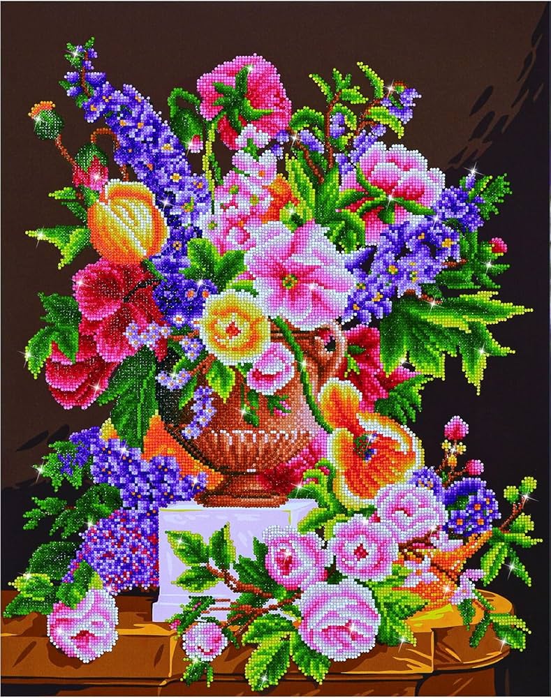 Blumensträuße aus Diamanten auf Leinwand