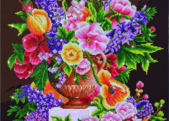 Blumensträuße aus Diamanten auf Leinwand