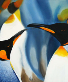 Kaiserpinguine Diamond Painting mit blauem Eis