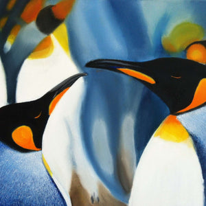 Kaiserpinguine Diamond Painting mit blauem Eis
