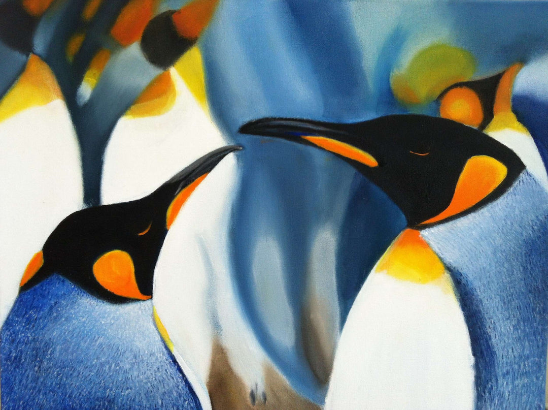 Kaiserpinguine Diamond Painting mit blauem Eis