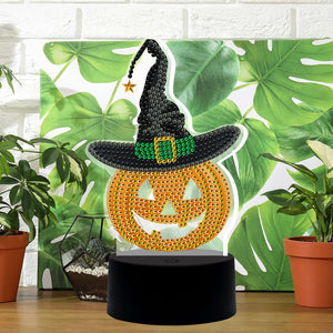 DP Lampe Kürbis mit Hut Diamond Painting Leuchte