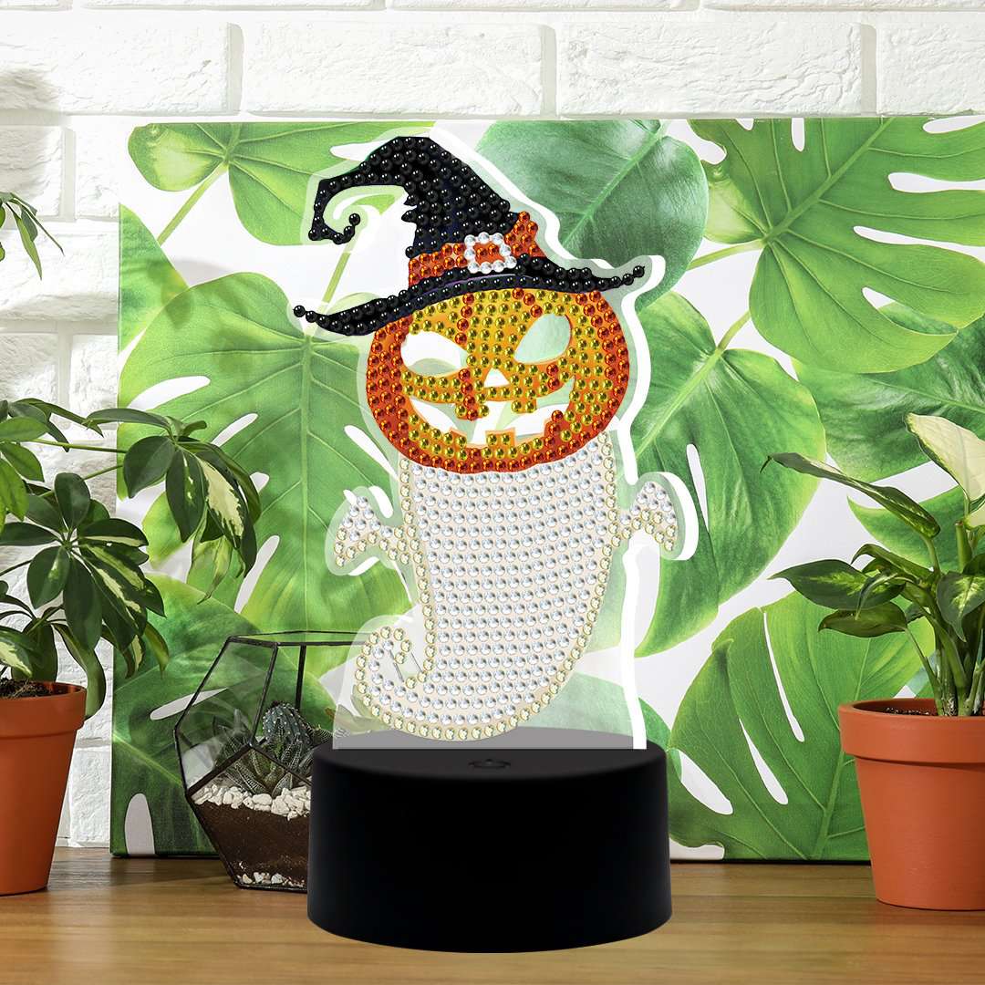 DP Lampe Kürbis Gespenst Diamond Painting Leuchte