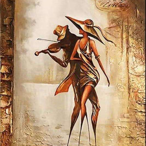 Elegantes Paar mit Geige Diamond Painting