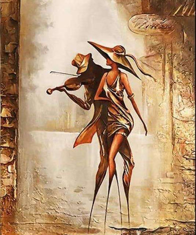 Elegantes Paar mit Geige Diamond Painting