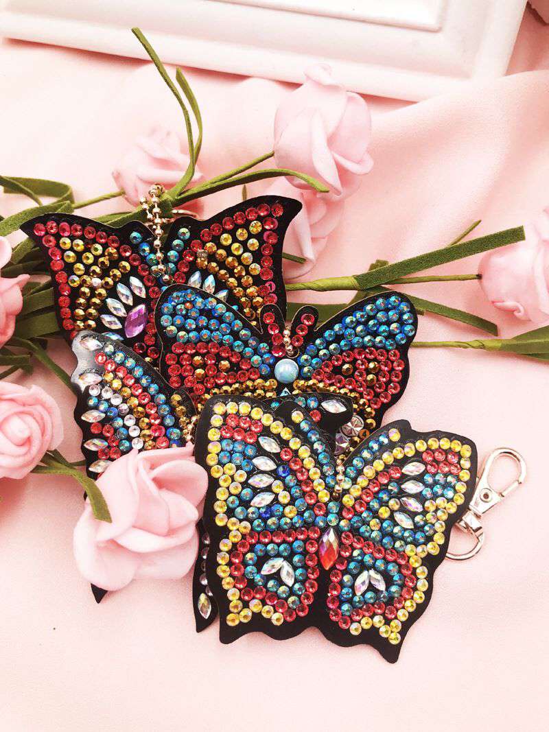 Schlüsselanhänger Schmetterling 4 Stück