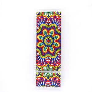 Rot-blauer Mandala Diamond Painting Stiftehalter mit Schmuckstein-Muster