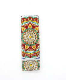 Rot-goldener Mandala Diamond Painting Stiftehalter mit Schmuckstein-Muster