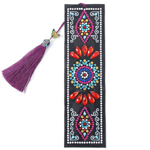 Lesezeichen Mandala Schwarz Rot Diamond Painting
