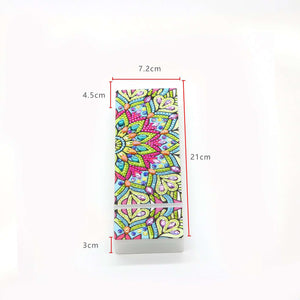 Grün-rosa Mandala Diamond Painting Stiftehalter mit Schmuckstein-Muster, Bild 2