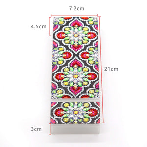 Rot-schwarzer Diamond Painting Stiftehalter mit Schmuckstein-Muster, Bild 2
