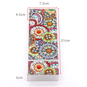 Bunter Kreis-Mandala Diamond Painting Stiftehalter mit Schmucksteinen, Bild 2