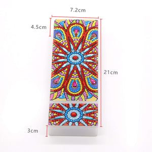 Bunter Mandala Diamond Painting Stiftehalter mit Schmuckstein-Muster, Bild 2