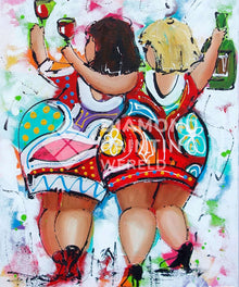 Zwei dicke Damen Prost - Diamond Painting Motiv