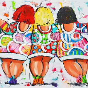 Drei dicke Damen mit Wein Diamond Painting