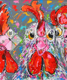 Glückliche Hühner - Diamond Painting Exklusivmotiv