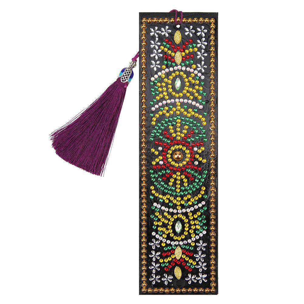 Lesezeichen Mandala Schwarz Gelb Diamond Painting