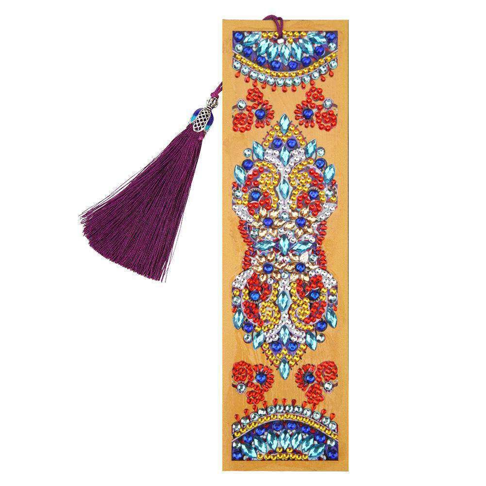 Lesezeichen Mandala Orange Diamond Painting