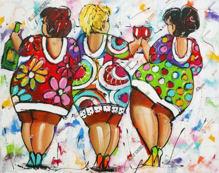 Drei dicke Damen Prost Diamond Painting