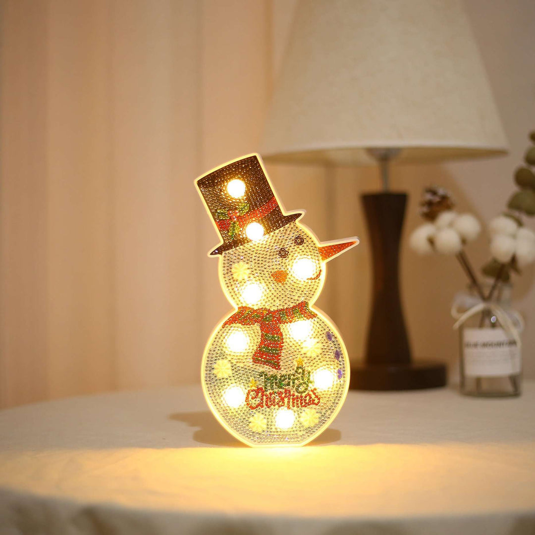 Leuchtender Schneemann - Diamond Painting Weihnachtsdekoration