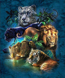 Fünf Wildkatzen Diamond Painting