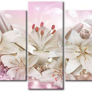 Glitzernde Blumen Pentaptychon Diamond Painting