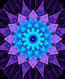 Lila-blaues Mandala Diamond Painting Motiv