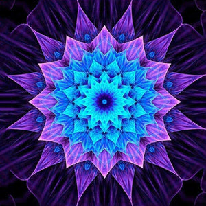 Lila-blaues Mandala Diamond Painting Motiv