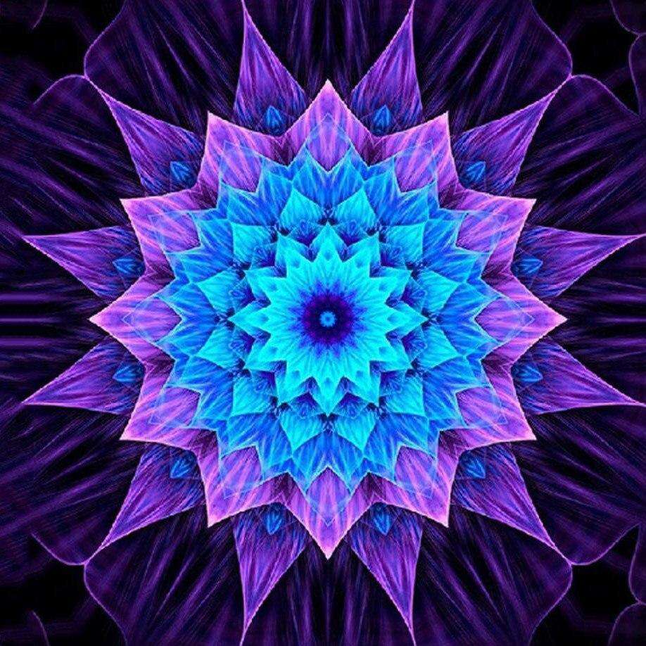 Lila-blaues Mandala Diamond Painting Motiv