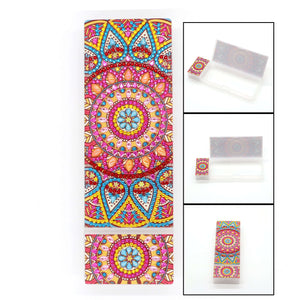 Rosa-blauer Mandala Diamond Painting Stiftehalter mit Schmuckstein-Muster, Bild 3