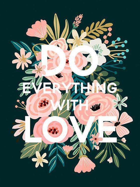 Mach alles mit Liebe Diamond Painting Schriftmotiv