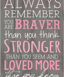 Always Remember Spruch Diamond Painting mit rosa Schrift