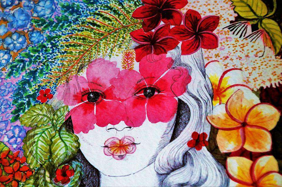Mädchen mit Blumen Diamond Painting