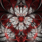 Abstrakte Blumen Rot Diamond Painting