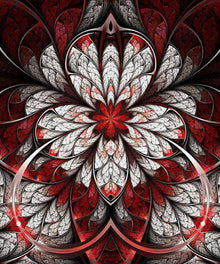 Abstrakte Blumen Rot Diamond Painting