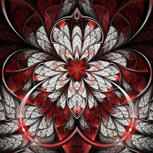 Abstrakte Blumen Rot Diamond Painting