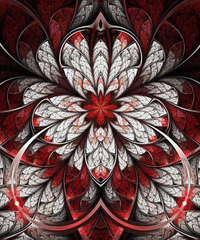 Abstrakte Blumen Rot Diamond Painting