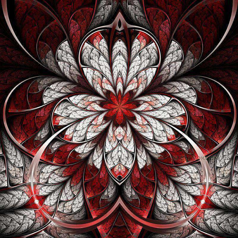 Abstrakte Blumen Rot Diamond Painting