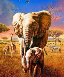 Afrikanische Elefanten Diamond Painting