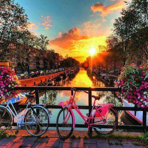 Amsterdamer Kanal Sonnenuntergang Diamond Painting