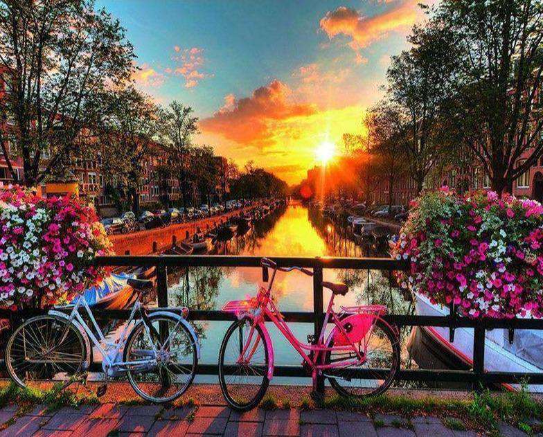 Amsterdamer Kanal Sonnenuntergang Diamond Painting